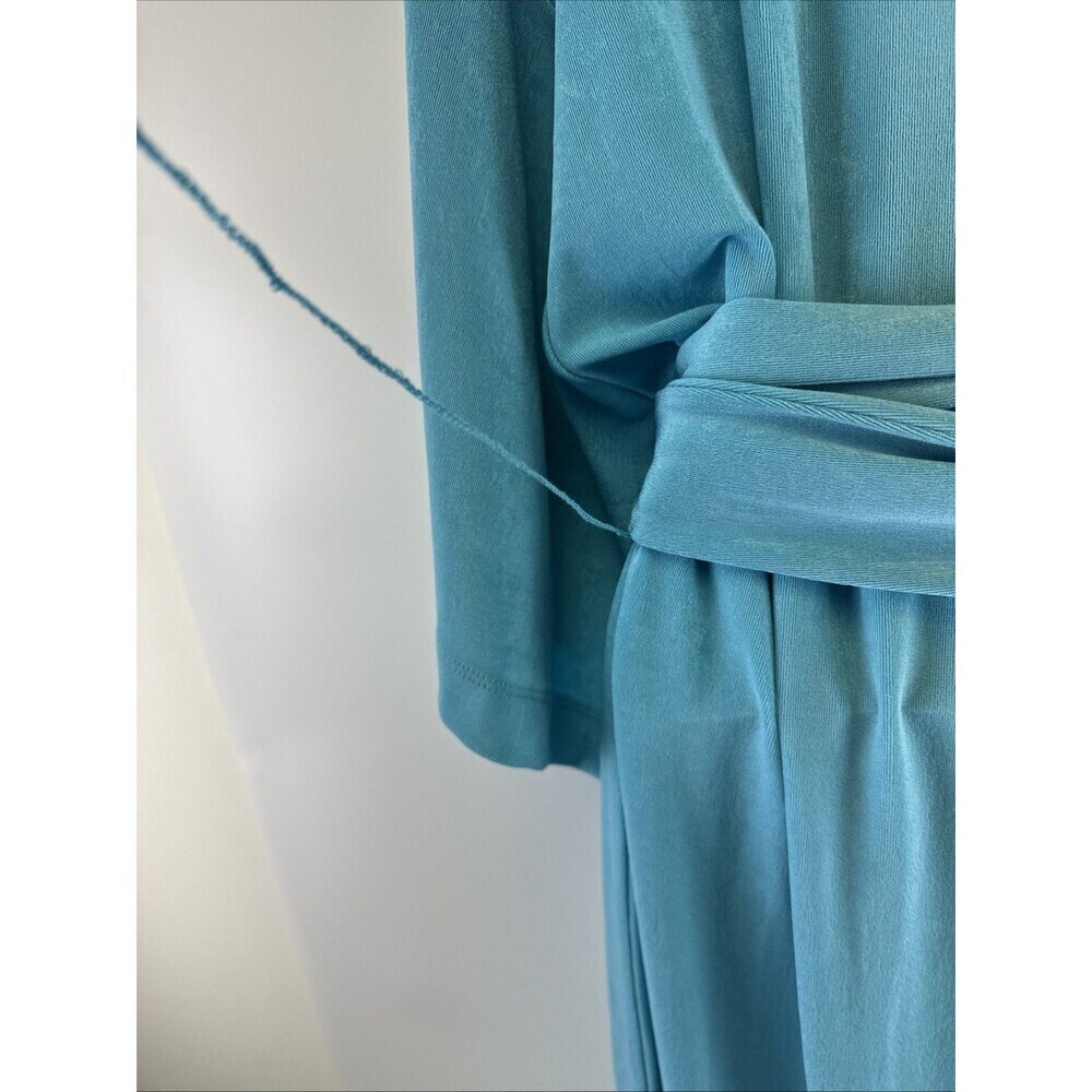 Chicos Travelers Kimono Sleeved VNeck Dress Acetate Spandex Turquoise Blue Large - Picture 7 of 12
